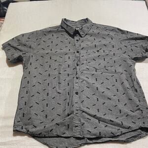 Batman Gray Casual Button Down Shirt size xl